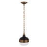 Mini-suspension Cadence 1 lumière - Laiton antique foncé/Noir mat