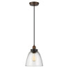 Suspension Baskin 1 lumière - Laiton vieilli/Zinc foncé vieilli