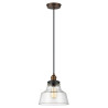 Suspension Baskin 1 lumière - Laiton vieilli/Zinc foncé vieilli