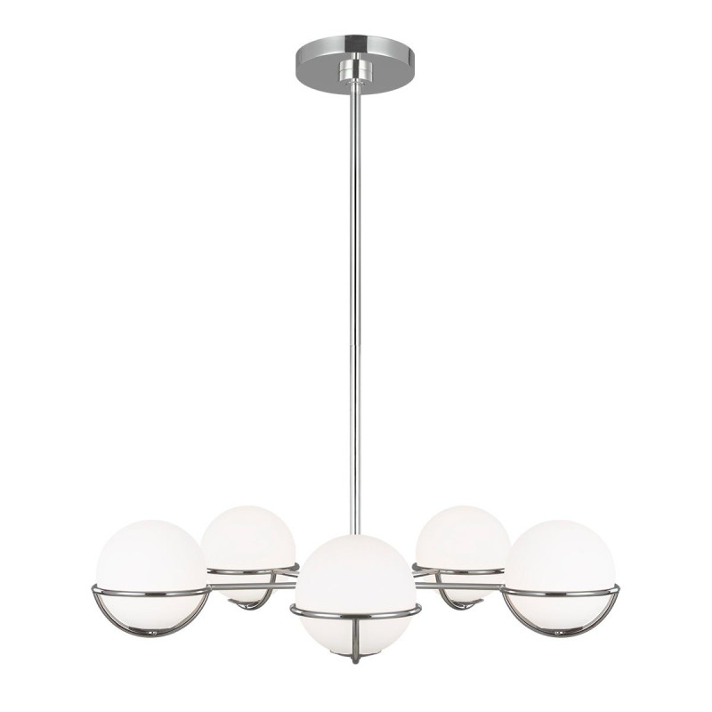 Lustre Apollo 5 lumières - Nickel poli