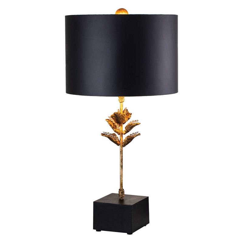 Camilia Lampe à poser 1 Lumière - Or Antique et Noir