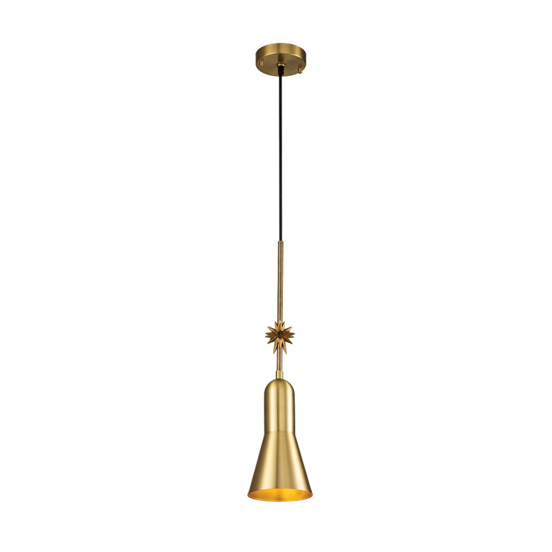 Etoile Suspension Small 1lumière - Laiton Vieilli et Feuille d'Or