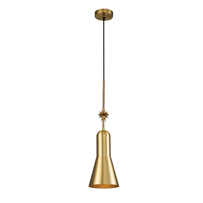 Etoile Suspension Medium 1lumière - Laiton Vieilli et Feuille d'Or