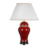 Lampe de table jarre de temple avec abat-jour Grand empire Oxblood 1 lumière