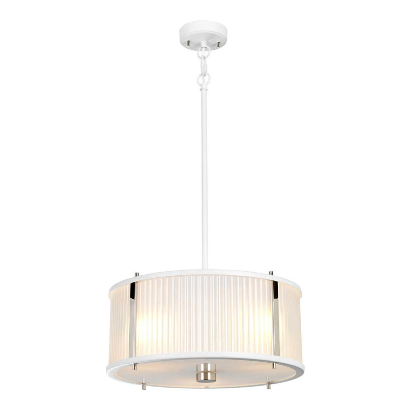 Suspension Corona 3 lumières - Blanc nickel poli