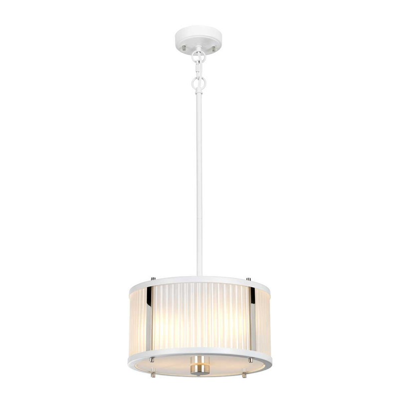 Suspension Corona 2 lumières - Blanc nickel poli