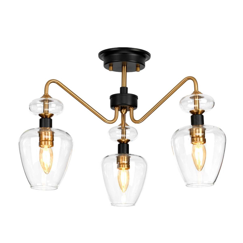 Semi-plafonnier Armand 3 lumières - Laiton vieilli