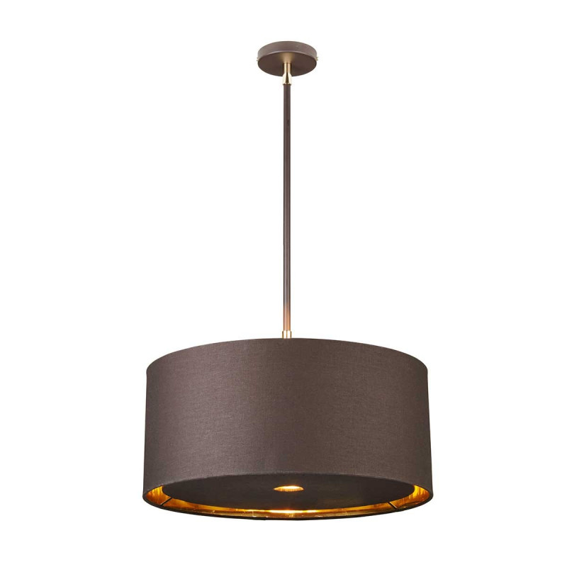 Suspension Balance 1 lumière - Marron et Laiton poli