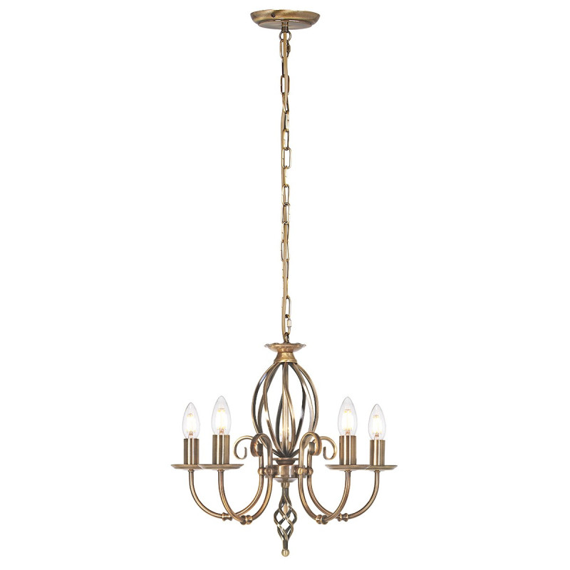 Lustre Artisan 5 lumières - Laiton vieilli