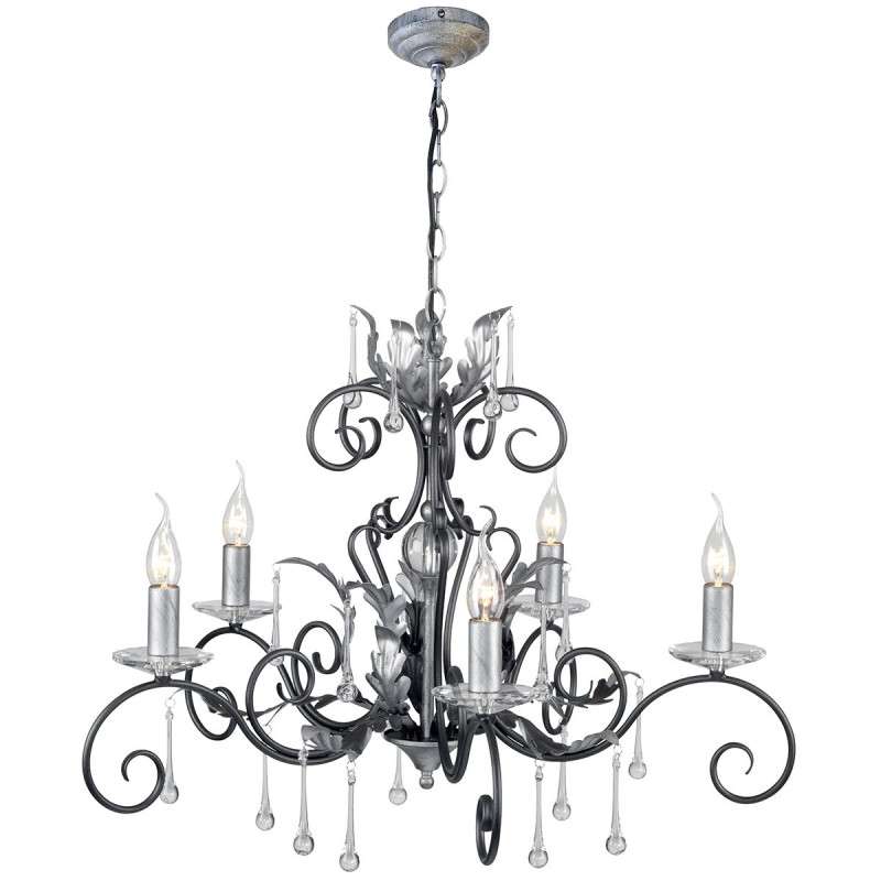 Lustre Amarilli 5 lumières - Noir/Argent