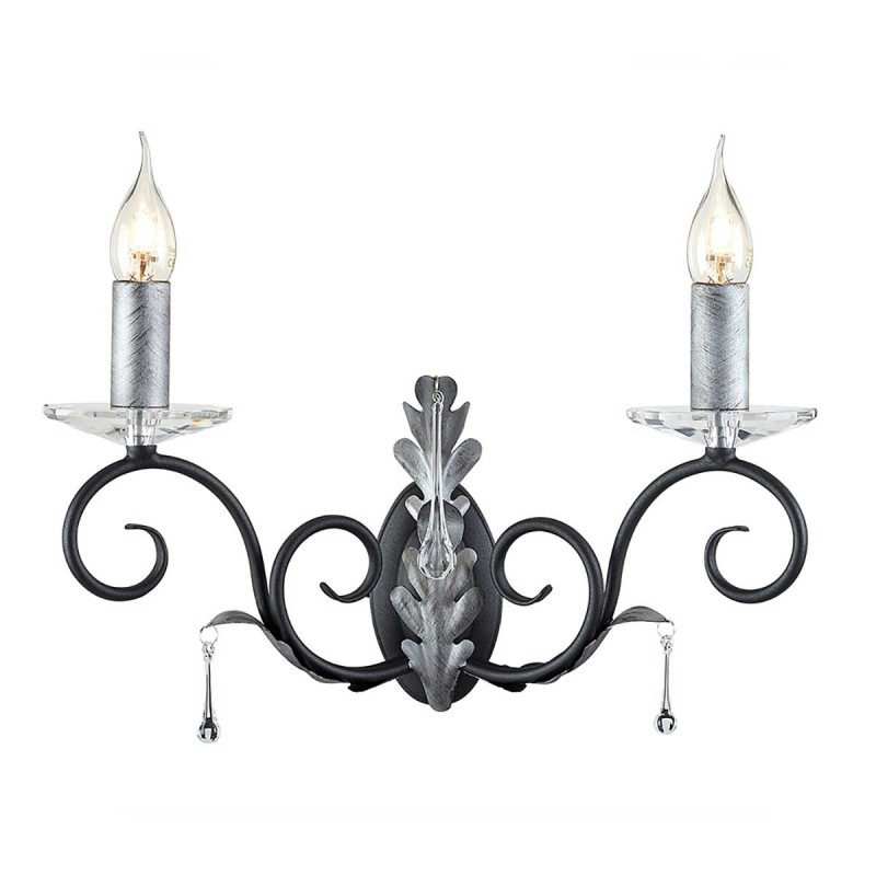 Applique murale Amarilli 2 lumières - Noir/Argent