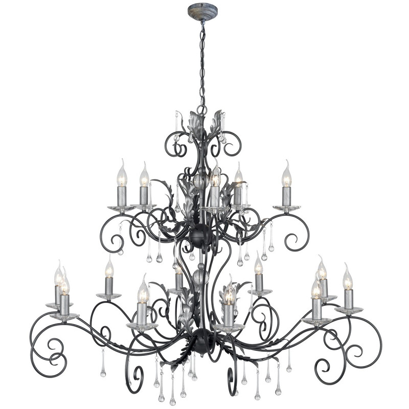 Lustre Amarilli 15 lumières - Noir/Argent