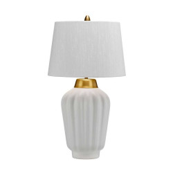 Lampe de table Bexley 1 lumière - Blanc et laiton brossé Elstead