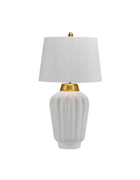 Lampe de table Bexley 1 lumière - Blanc et laiton brossé Elstead