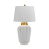 Lampe de table Bexley 1 lumière - Blanc et laiton brossé Elstead