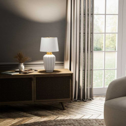 Lampe de table Bexley 1 lumière - Blanc et laiton brossé Elstead
