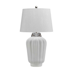 Lampe de table Bexley 1 lumière - Blanc et nickel poli Elstead