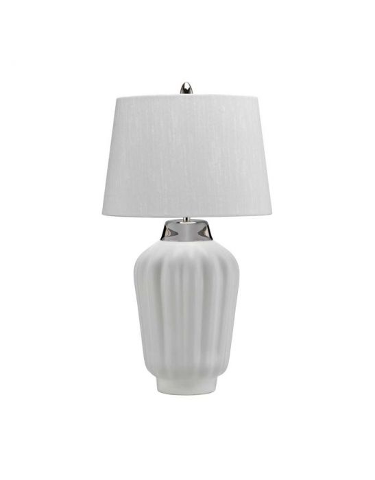 Lampe de table Bexley 1 lumière - Blanc et nickel poli Elstead
