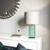Lampe de table Reno - Vert - Nickel poli Elstead 