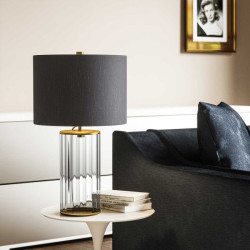 Lampe de table Reno - fumé - Laiton vieilli Elstead
