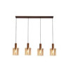 Sweden 4Lt Bar Pendant - Mocha Metal & Amber Glass