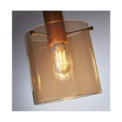 Sweden 4Lt Bar Pendant - Mocha Metal & Amber Glass