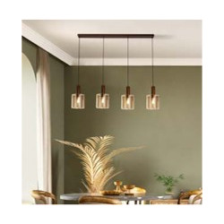 Sweden 4Lt Bar Pendant - Mocha Metal & Amber Glass