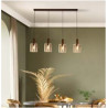 Sweden 4Lt Bar Pendant - Mocha Metal & Amber Glass