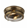 Glasgow 2Lt Flush  - Antique Brass Metal & Clear Glass
