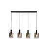 Sweden 4Lt Bar Pendant - Black Metal & Smoked Ombre Glass
