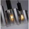 Sweden 4Lt Bar Pendant - Black Metal & Smoked Ombre Glass