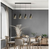 Sweden 4Lt Bar Pendant - Black Metal & Smoked Ombre Glass