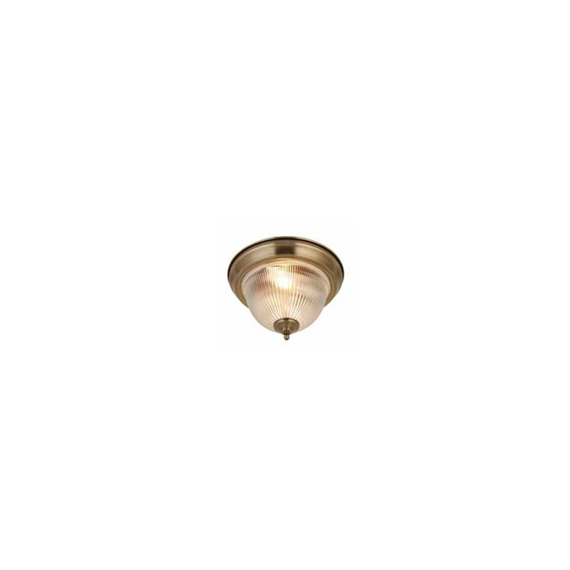 American Diner Flush -Antique Brass & Clear Glass