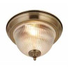 American Diner Flush -Antique Brass & Clear Glass