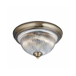 American Diner Flush -Antique Brass & Clear Glass