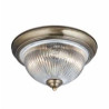 American Diner Flush -Antique Brass & Clear Glass