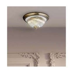 American Diner Flush -Antique Brass & Clear Glass