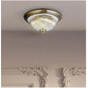 American Diner Flush -Antique Brass & Clear Glass