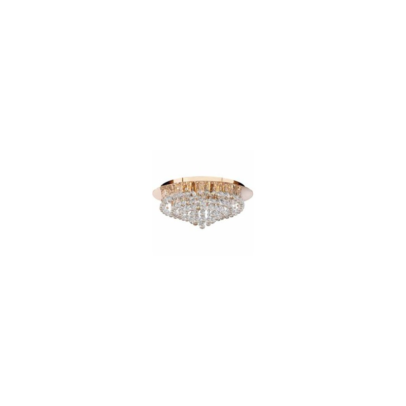 Hanna 8Lt Flush  - Gold Metal & Clear Crystal