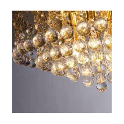 Hanna 8Lt Flush  - Gold Metal & Clear Crystal