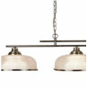 Bistro II 3Lt Pendant-Antique Brass & Holophane Style Glass