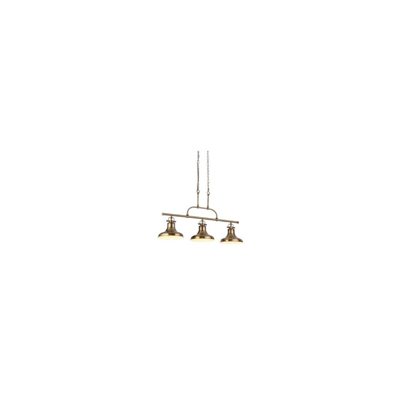 Dallas 3Lt Bar Pendant - Antique Brass Metal