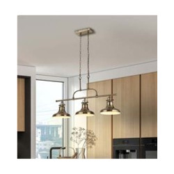Dallas 3Lt Bar Pendant - Antique Brass Metal