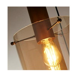 Sweden 3Lt Multi-Drop Pendant - Mocha Metal & Amber Glass