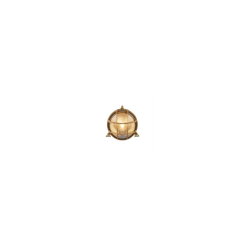 Bulkhead Outdoor Wall/Ceiling Light - Solid Brass & Glass