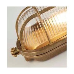 Bulkhead Outdoor Wall/Ceiling Light - Solid Brass & Glass