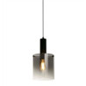 Sweden Pendant - Matt Black Metal & Smoked Ombre Glass