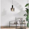 Sweden Pendant - Matt Black Metal & Smoked Ombre Glass