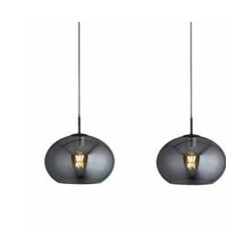 Amsterdam 3Lt Bar Pendant - Black Metal & Smoked Glass