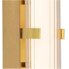Clamp Wall Light - Gold Metal, Ribbed Clear & Opal Diffuser